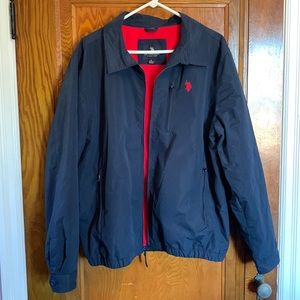 Men's US POLO Assn Polar Fleece Lined Golf Jacket Size XL- Blue/Red
